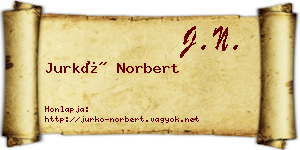 Jurkó Norbert névjegykártya